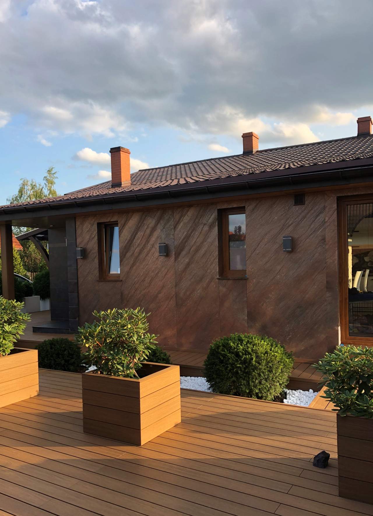 Copper Flame natural stone cladding - light interaction for statement feature walls