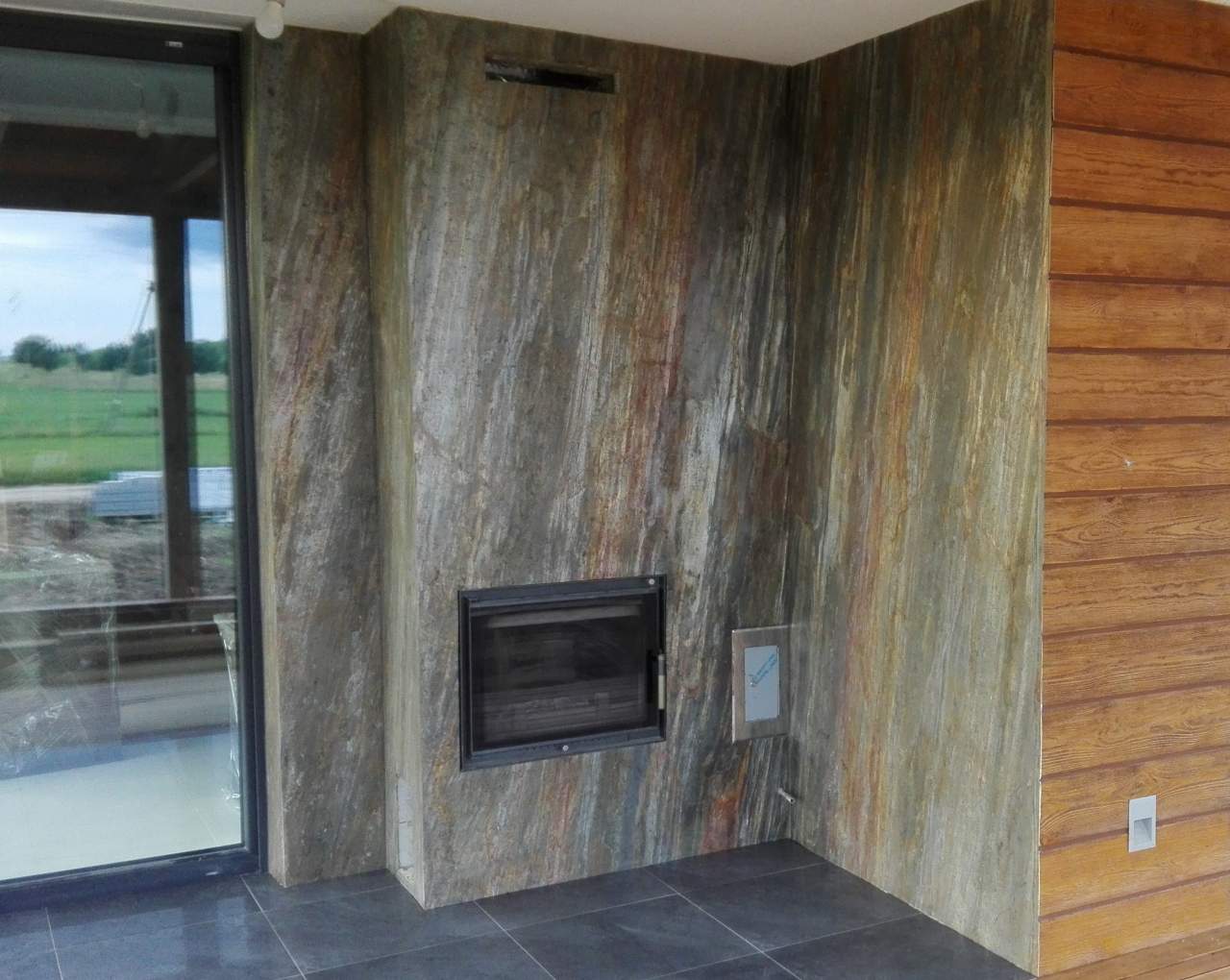 Wild Fire bold stone cladding - memorable feature wall for luxury Scottish homes