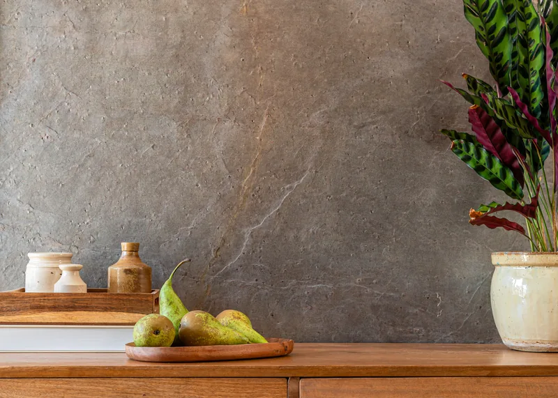 Copper Flame natural stone veneer panel, shown head-on